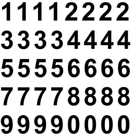 40 numeri di alta qualità, altezza 3 cm, adesivi numerici, resistenti ai raggi UV e al mare, per tutte le superfici, auto, moto, pareti, bidoni della spazzatura, mobili, adesivi decorativi, molti