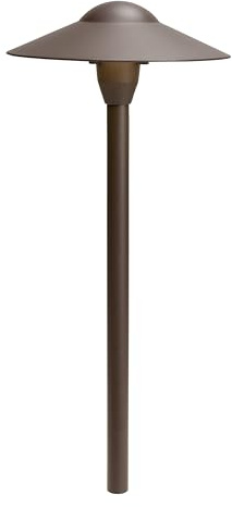 Kichler 8 Outdoor LED Path Light in Textured Architectural Bronze , 12V Adjustable Exterior Dome Light, (8.25 W x 21 H), 15310AZT