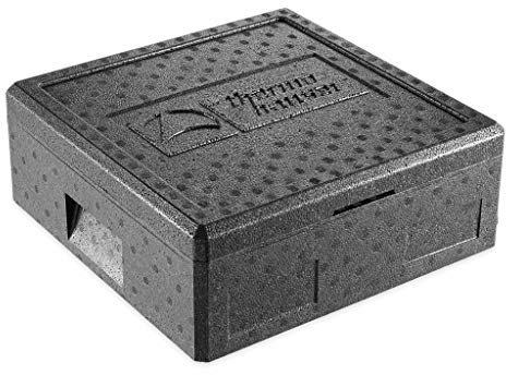 thermohauser EPP-Thermobox Pizza schwarz mit Deckel - 12,5 Liter - 41 x 41 x 16 cm - Pizzabox für Lieferservice