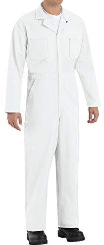 Red Kap Men's Twill Action Back Coverall, White, 40