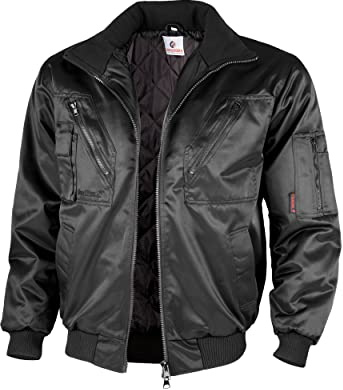 Veste de pilote, 60 % coton 40 % polyester, avec doublure matelassée fixe et manches fixes, Homme, 10301, Noir , xl