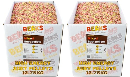 MIXED suet feed pellets for feeding all wild garden birds insect, mealworm & berry 25kg