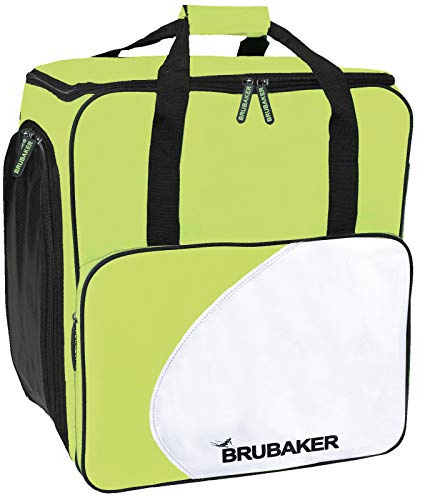 HENRY BRUBAKER - Zaino 'Lake Placid' per scarponi da sci, contiene tutto l'occorrente, compreso il casco, Adulto (Unisex), Green - Grün/Weiß