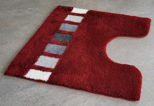 Kleine Wolke 4026451129 WC-Vorleger Jazz, 55 x 55 cm mit Ausschnitt, weinrot