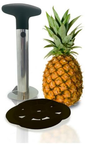 Nerthus FIH 096 Coupe Ananas, pelures, os et tranches d'ananas en Acier Inoxydable en Quelques Secondes