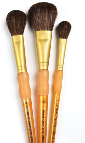 Royal Brush Crafter's Choice Camel Brush Set, 1/2, 3/4, 1, White