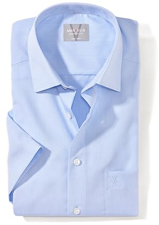 Marvelis Comfort Fit skjorta halbarm chambray ljusblå