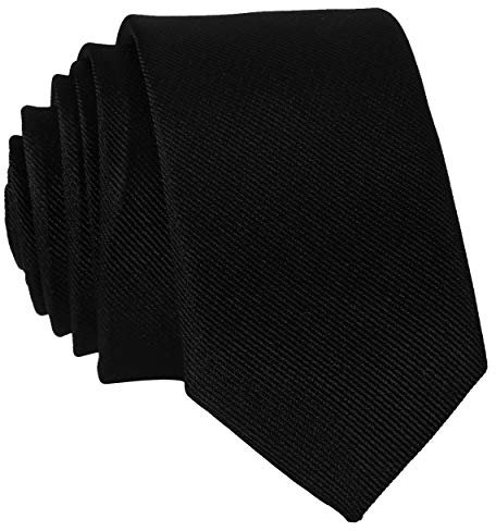 DonDon schmale schwarze Krawatte 5 cm