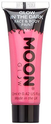 Moon Glow Peinture phosphorescente pour le visage et le corps – Phosphorescente – Charge to Glow, Rose, 12 ml (lot de 1)