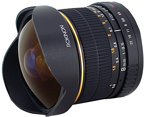 ROKINON 8mm f/3.5 Aspherical Fisheye SLR - Objetivo (SLR, 10/7, Objetivo de Ojo de pez, 0,3 m, Canon EF, 8 mm)