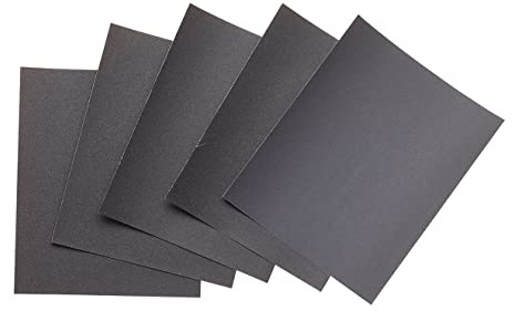 Fit For The Job 5 Large Sheets Assorted Grades Wet and Dry Abrasive Sandpaper for Sanding Wood, Furniture, Metal, Plaster For Home Improvement, Decorating, Automotive Sanding 11x9 inch (230x280mm)