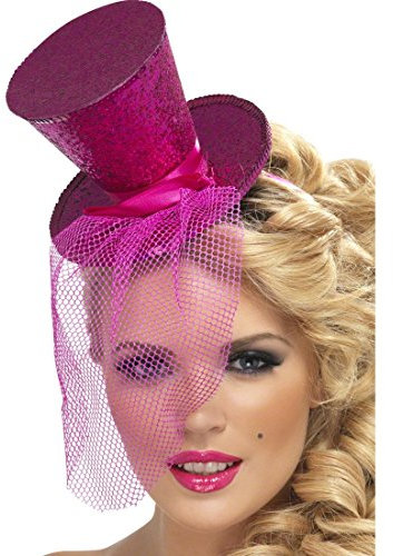 NET TOYS Minizylinder rosa Mini Hut rosa Miniaturhut Miniatur Zylinder Minihut Damenhut Damenzylinder Zylinderhut Partyhut