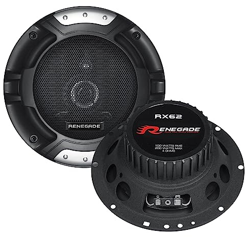 Renegade RX62 Coppia di Altoparlanti Auto Coassiali 16,5 cm 2-vie 200 W Picco 100 W RMS