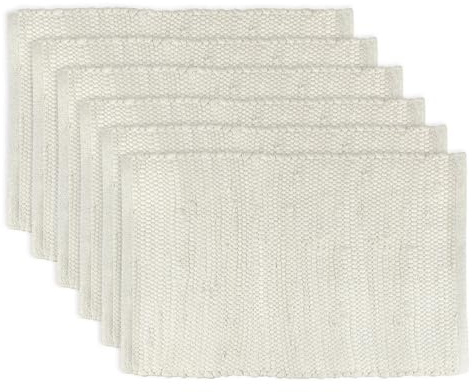 DII Handmade Chindi Tabletop, Reversible and Machine Washable, Placemat Set, 13x19, Natural
