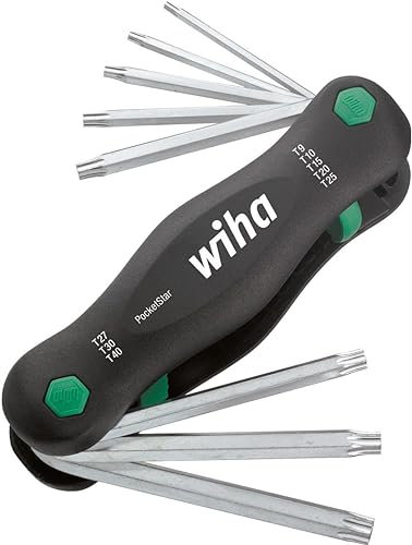 Wiha Multitool PocketStar® TORX 8-tlg., per Tastendruck schneller Zugriff, als Längs- und Quergriff einsetzbar, all-in-one Werkzeug (23049)