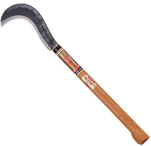 'OJIKA' Scythe long handle double-edged Aogami steel blade forestry Japan tools 23.6inch