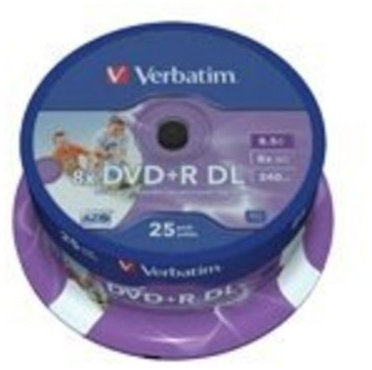 VERBATIM 43667 Blank DVDs (DVD+R DL x 25 - 8.5 GB - storage media)