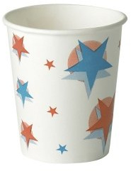 Thali Outlet - 2000 x Star & Ball Design White Paper Cups 9oz / 250ml Soft Cold Drinks Fast Food Takeaways Restaurant Events Birthdays Weddings Parties All Occasions