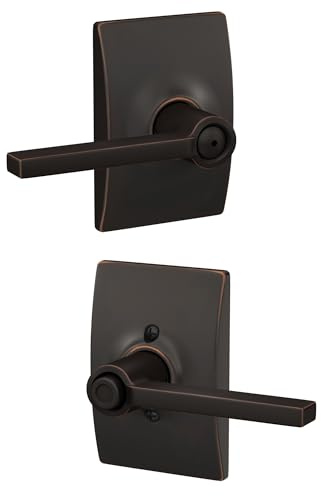 Schlage F40LAT716CEN Century Collection Latitude Privacy Lever, Aged Bronze