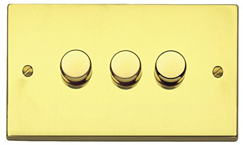 MK Savoy Plus Triple Dimmer Light Switch 2G Polished Brass K5308 PBS