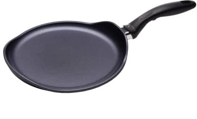 Swiss Diamond 9.5 Inch Crepe Pan, Nonstick Induction Compatible, Aluminum Pan - Dishwasher Safe and Oven Safe Crepe Pan, Grey