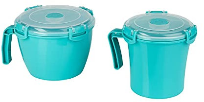 TRI Mikrowellen-Suppentasse 900 ml, Tasse mit Deckel zum Einfrieren, Aufwärmen oder Aufbewahren von Essen und Trinken, Temperaturbeständiger Behälter