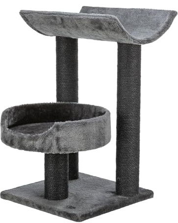 TRIXIE Kratzbaum Isaba 62 cm in schwarz/weiß – kleiner Katzenbaum mit zwei gemütlichen Liegeflächen, komfortabel & stabil – 44567  isaba