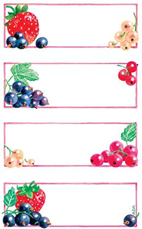 AVERY Zweckform 59550 Marmeladen Etiketten Erdbeeren, Johannisbeeren (wiederablösbar) 12 Aufkleber