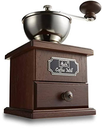 Melitta MJ-0503 Coffee Mill, Hand Grinder, Manual, Wood, Classic Type, Brown