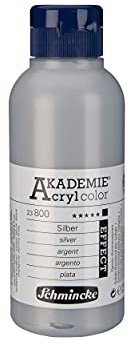 Schmincke - AKADEMIE® Acryl color, argent 250 ml, 23800027, peinture acrylique pour artistes, brillante, très résistante à la lumière et sans cadmium, pour la peinture acrylique, mixed media.