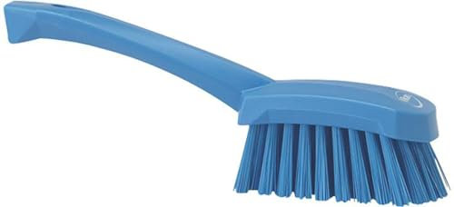 Vikan 41923 Stiff Washing / Scrubbing Hand Brush, Short Handle, 270mm (Blue)