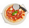 VonShef 33 cm Pizza Stone Set with Chrome-Plated Heavy Duty Frame - Includes Pizza Cutter