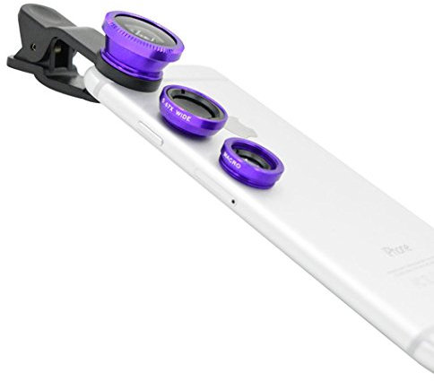 Elfenstall 3 in 1 Clip-On Kamera Adapter Optische Weitwinkelobjektiv FishEye Fischauge Objektiv Linse & Micro Objektiv Linsen - Fischaugenobjektiv + Weitwinkel + Mikroobjektiv für ihr Smartphone Handy oder Tablet - Universal Clip für Apple Iphone 4 / 4S / 4G / 5 / 5G / Apple I phone 6 / Iphone 6 plus / Iphone7 - Samsung Galaxy Tab 3 10.1 (Wi-Fi) GT P5210 Samsung Galaxy Note PRO SM-P900 - Samsung Glaxy NOTE 2 1 3 N7100 I9300 S4 S3 S5 I9600 - Ipod 5s Samsung Galaxy s3 i9300 s2 in der Farbe