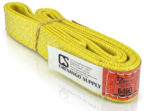 DD Sling 2 Inch x 4 Foot Nylon Lifting Sling – USA Made, 6,400 lb Vertical, 5,100 lb Choker, 12,800 lb Basket – 2-Ply Heavy Duty 900 Webbing, Type 4 Twisted Eye & Eye Rigging Sling