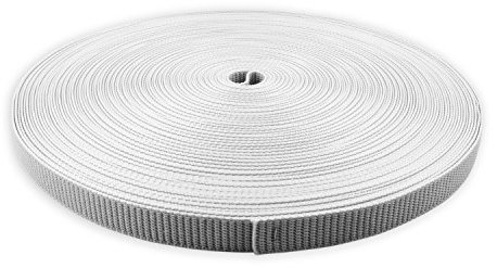DIWARO® Stabiler Rolladengurt; Jalousiegurt; Gurtband | Gurtbreite 22 mm | mit Schonkante | 50 m Rolle | Farbe: grau