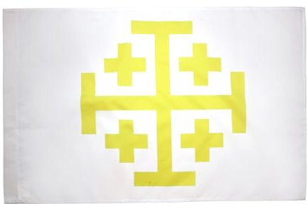 AZ FLAG Bandera del Reino Latino DE JERUSALÉN 90x60cm para Palo - Bandera Cristiana 60 x 90 cm