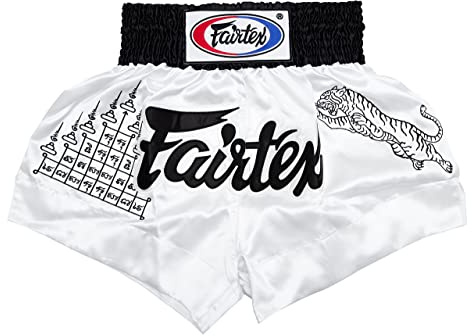 Fairtex Muay Thai Boxing Shorts Traditional Styles (White, Medium)
