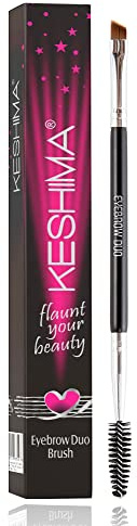 Duo Eyebrow Brush by Keshima - Premium Quality Angled Eye Brow Brush and Spoolie
