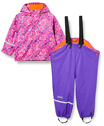 CareTec Rain Suit - PU w. fleece , Impermeabile e pantaloni impermeabili Bambine e ragazze, Viola Purple (633), 18-24 mesi