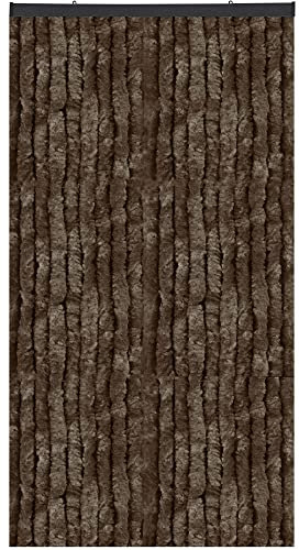 Arsvita Rideau de porte en duvet (140 x 220 cm) - Marron - Protection contre les insectes - Pour balcon, terrasse ou camping-car, caravane, pavillon