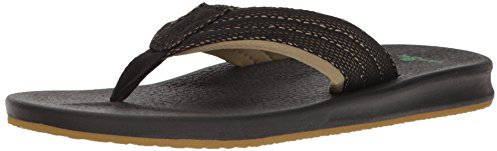 Sanuk Herren BRUMEISTER MESH Flipflop, Schwarz/Müdigkeit, 39.5 EU