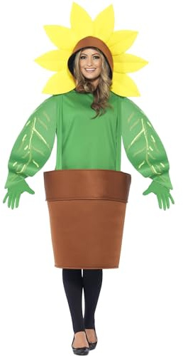 Smiffys Costume Girasole, completo di top con cappuccio, con Vaso e Guanti Halloween