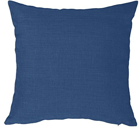 Kissenhülle Struktur Leinen-Optik Kissenbezug Deko Kissen ca. 40x40 50x50 oder 40x60 cm #388 (blau, 50x50 cm)