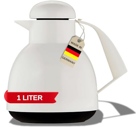 Helios Day - Termo (1 L, 6 h, caliente), mantiene las bebidas calientes y frías, incluye soporte para bolsas de té, fácil limpieza, adecuado para té y café