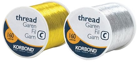 Korbond Fil métallique, Argent/Or, 160 m