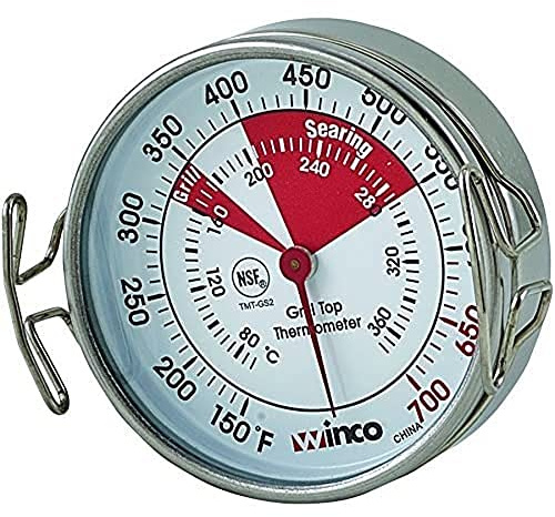 Winco Grill Surface Thermometer with Pot Clip, 2-Inch