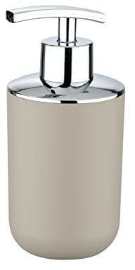 WENKO Dispenser sapone Brasil taupe - infrangibile Capacità: 0.32 l, TPE, 7.3 x 16.5 x 9 cm, Tortora