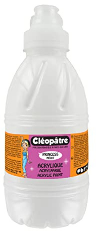 CLEOPATRE - PAM1-1 - Peinture Acrylique Princess Merit - Blanc - Flacon 500 ml 7,5 x 7,5 x 19 cm