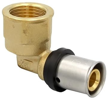 Pipetec Pressfitting Winkel Übergang 16x2 mm 1/2 Zoll Innengewinde TH Kontur Verbundrohr, DVGW, TH-Profil