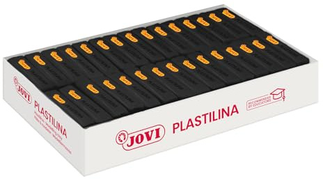 Jovi - Reusable Non-Drying Modeling Clay, 30 Plasticine Bars, 1.75 oz Each, Total of 3.3 lb (Black)